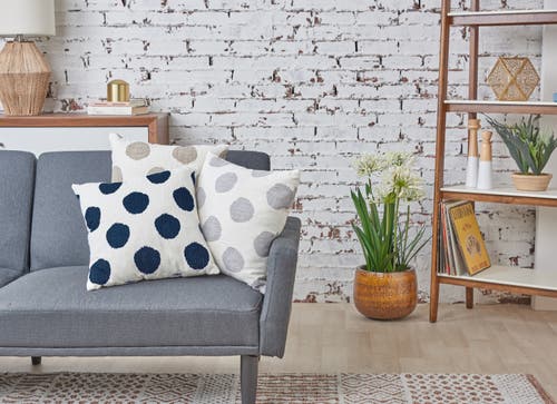 Carol & Frank Polka Dot Cotton Decorative Throw Pillow, 18" X 18" In Brown