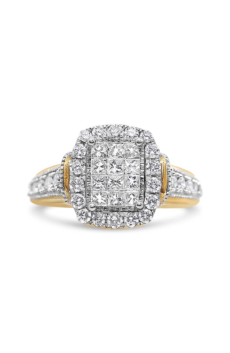 Haus of Brilliance 14K Yellow and White Gold 1.00 Cttw Diamond Cluster Ring, Main, color, Yellow