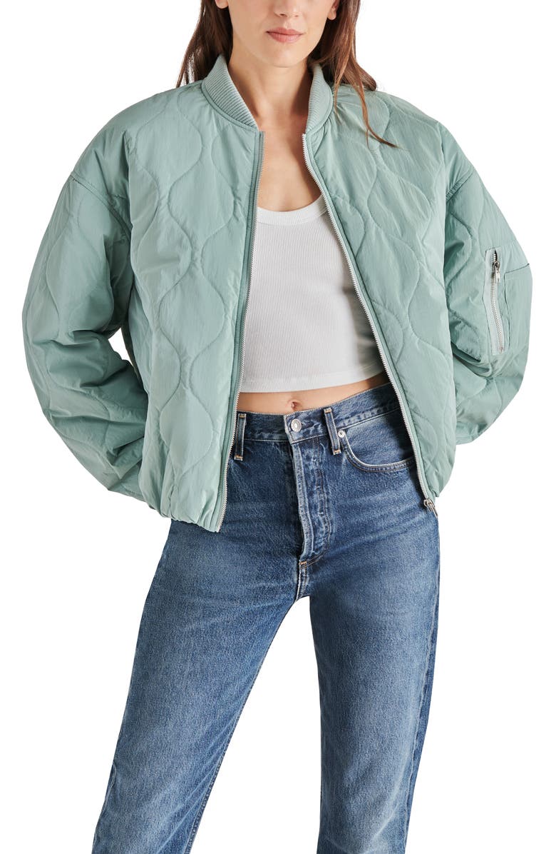 Steve Madden Vida Quilted Bomber Jacket, Alternate, color, 