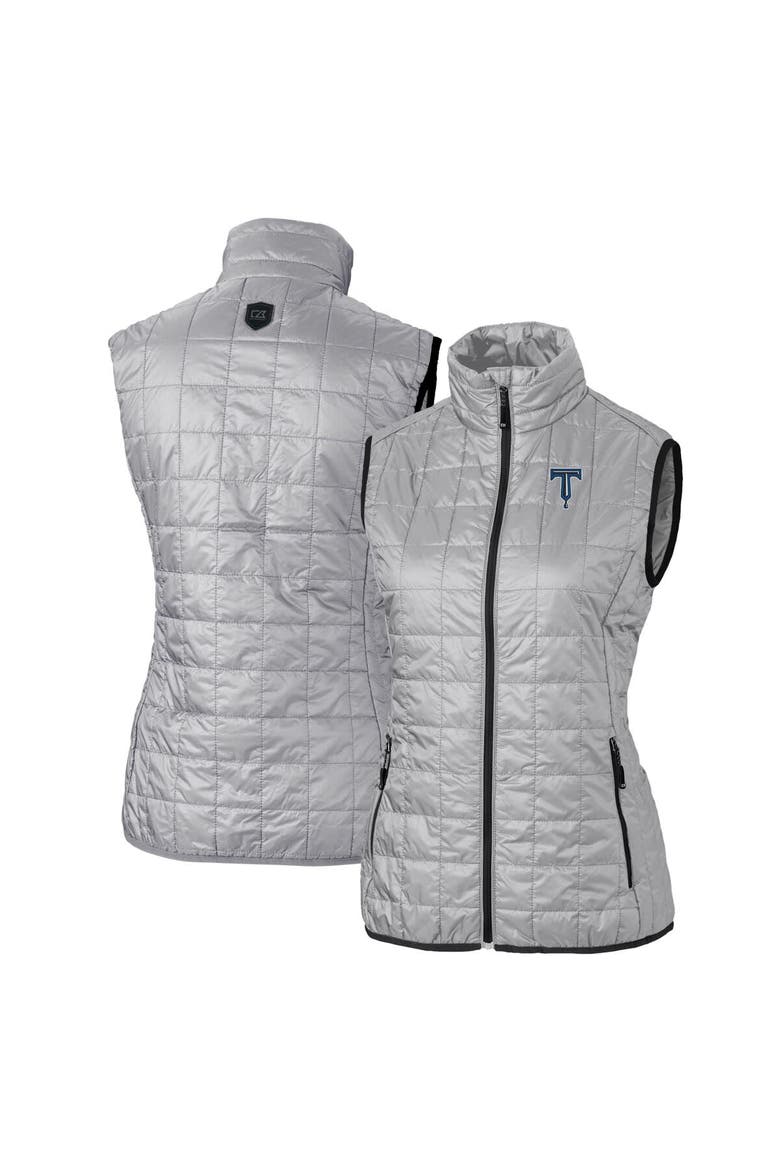 Women's Cutter & Buck Gray Tulsa Drillers Rainier PrimaLoft Eco Insulated Full-Zip Puffer Vest, Alternate, color, Gray