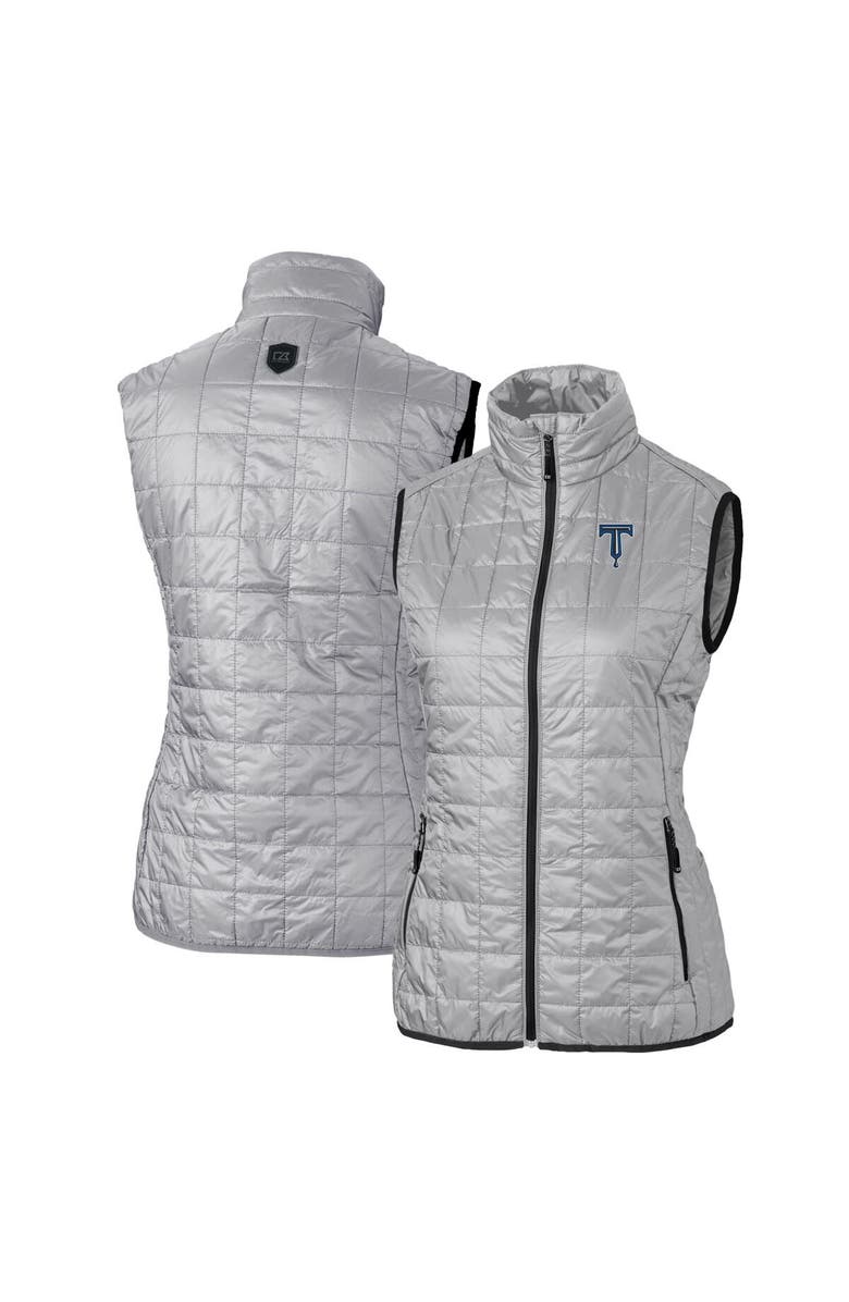 Cutter & Buck Women's Cutter & Buck Gray Tulsa Drillers Rainier PrimaLoft Eco Insulated Full-Zip Puffer Vest, Alternate, color, Gray