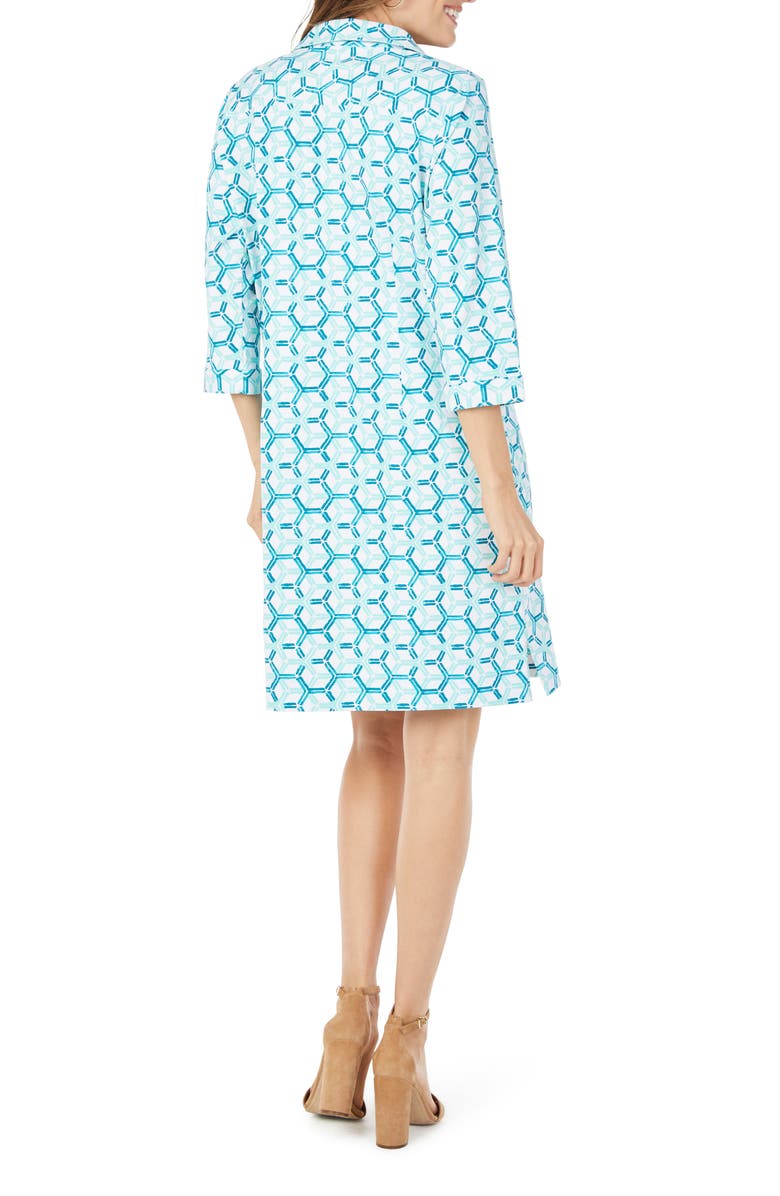 Foxcroft Angel Coastal Geometric Print Dress, Alternate, color, 