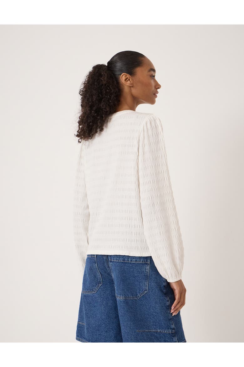 Thalia Seersucker Top, Alternate, color, Stone White