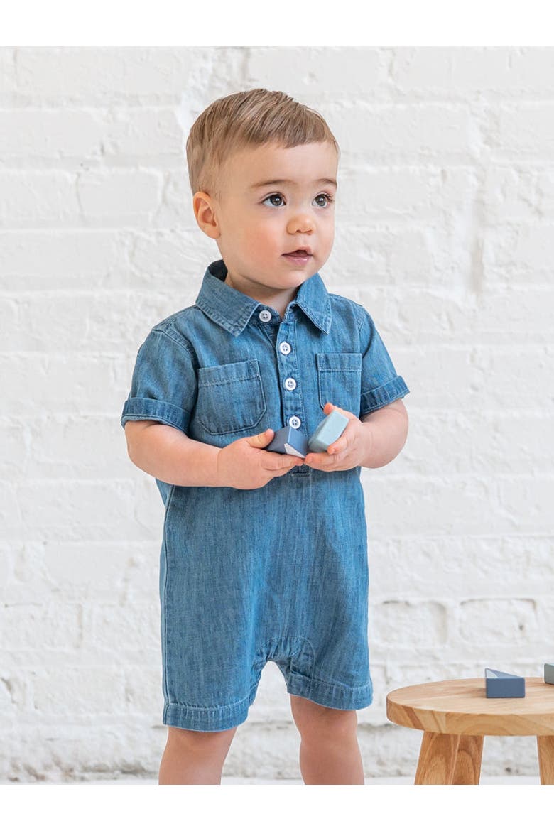 Organic Ellen Puff Sleeve Top, Alternate, color, Chambray