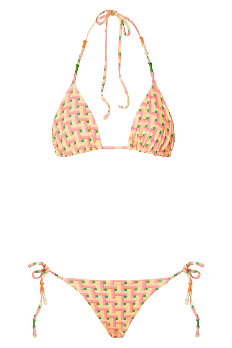 Blush Tide Sunflash Reversible Side Tie Bikini Bottoms, Alternate, color, OPEN YELLOW