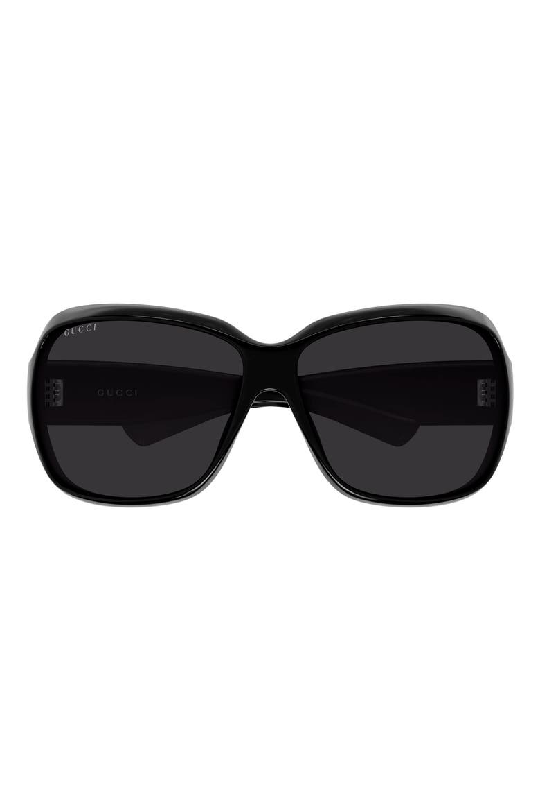 70mm Oversize Square Sunglasses, Main, color, BLACK