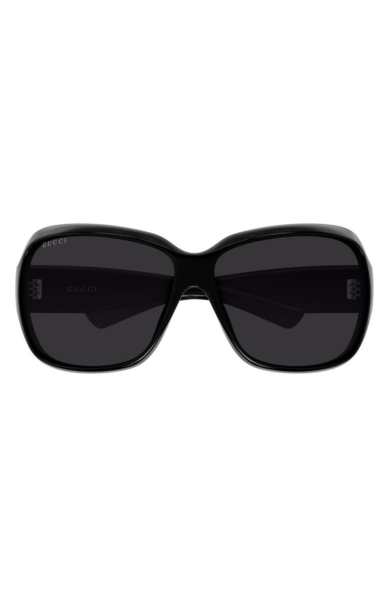 Gucci 70mm Oversize Square Sunglasses, Main, color, Black