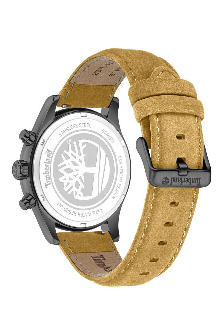 Ashmont Chronograph Leather Strap Watch, 44mm, Alternate, color, TAN / BROWN LIGHT