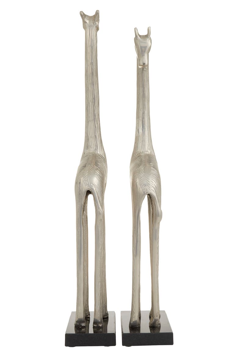 Silver Contemporary Giraffe Sculpture - Set of 2, Alternate, color, SILVER