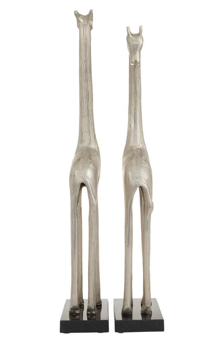 Novogratz Silver Contemporary Giraffe Sculpture - Set of 2, Alternate, color, 