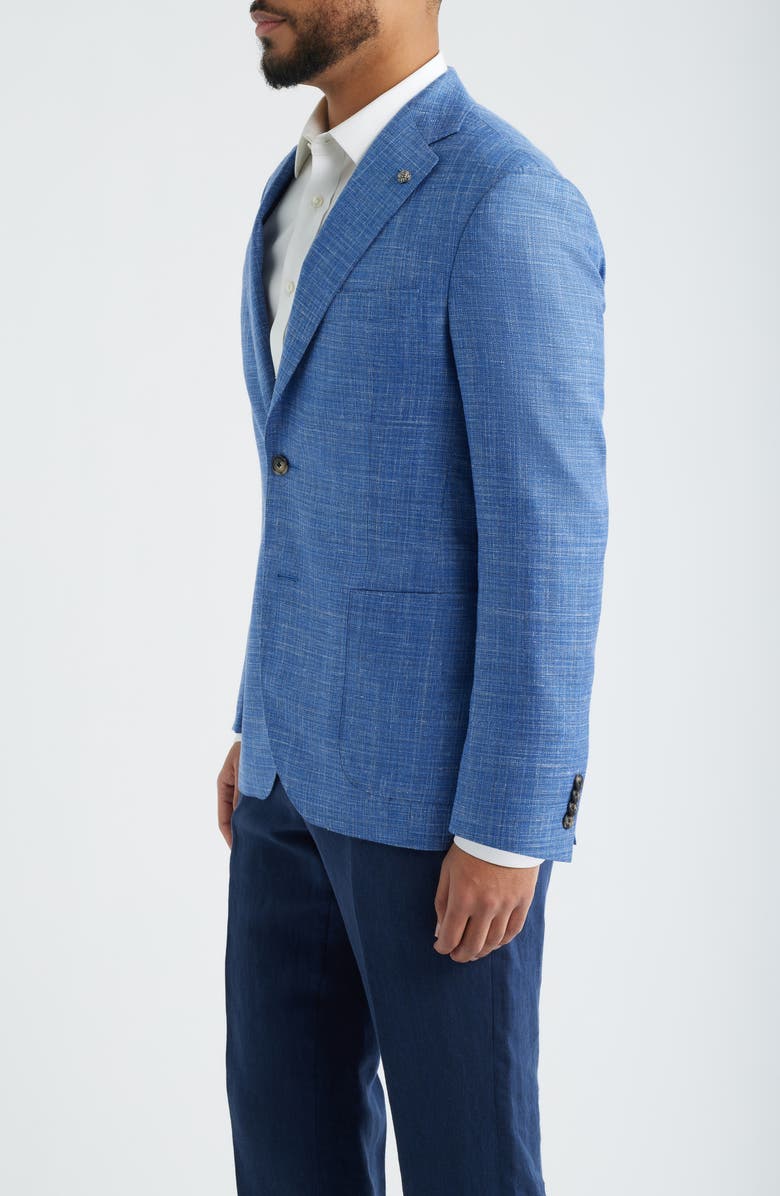 Jack Victor Morton Contemporary Fit Blue Slub Wool & Silk Blend Sport Coat, Alternate, color, Blue