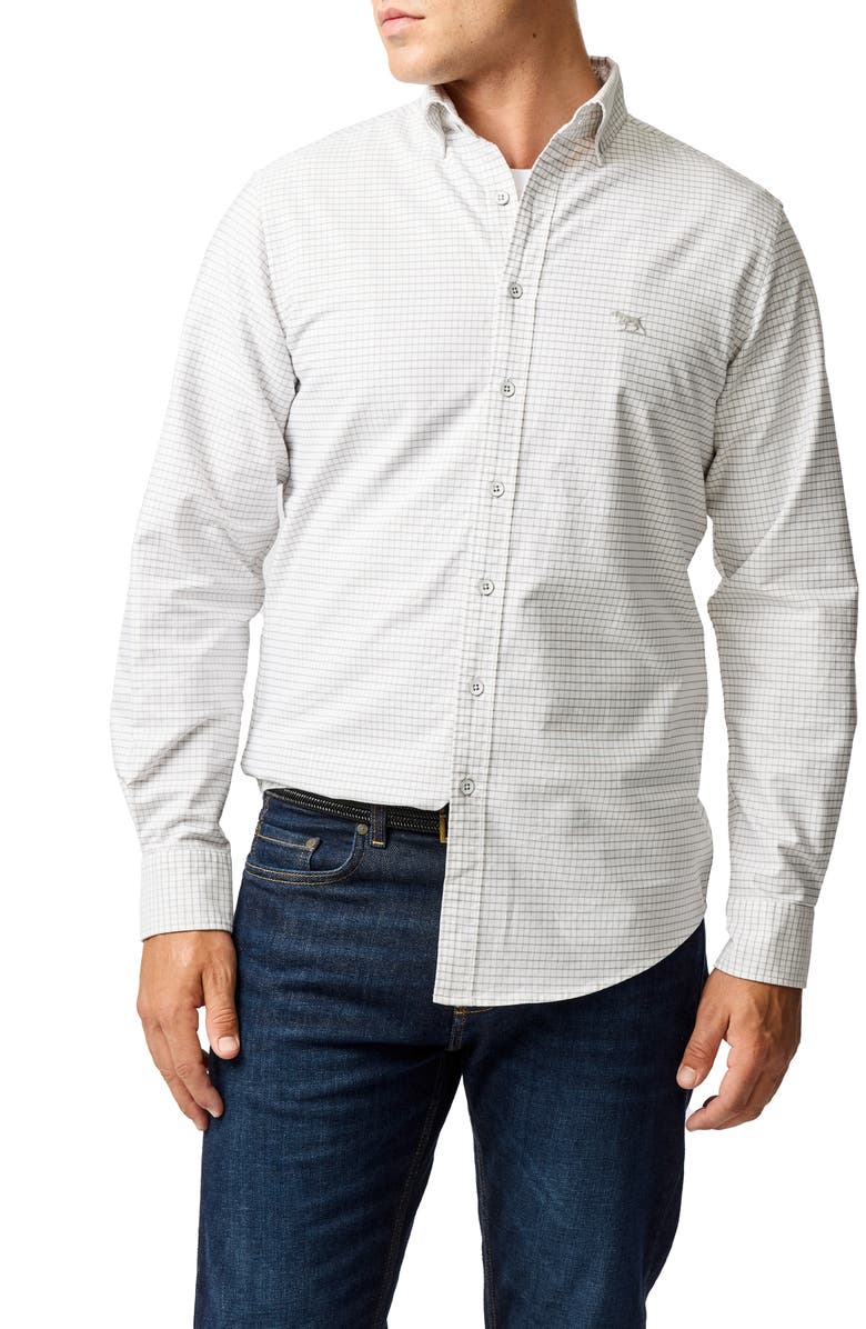 Rodd & Gunn Sports Fit Check Cotton Button-Down Oxford Shirt, Main, color, Pebble