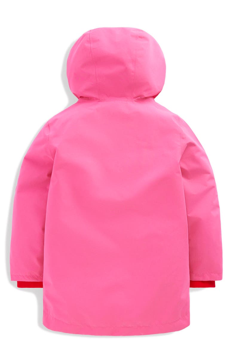 Mini Boden Kids' Waterproof Hooded Jacket, Alternate, color, Sorbet Pink Monster