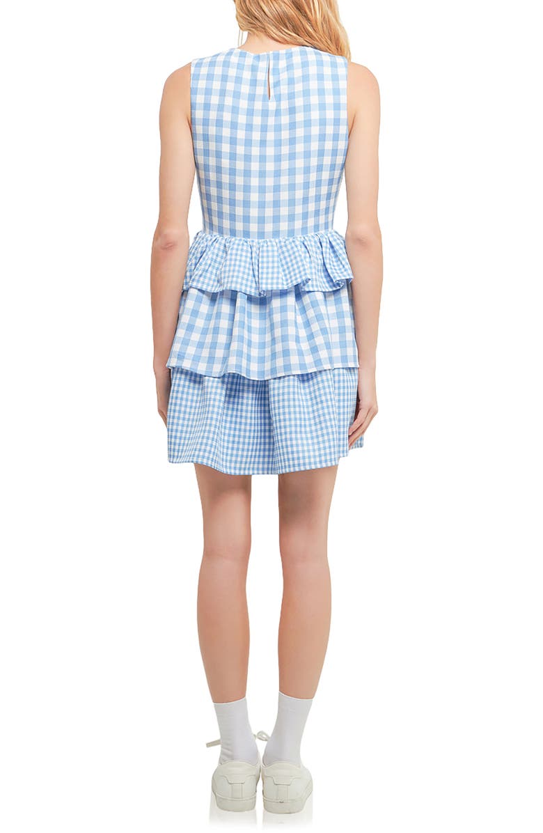 English Factory Tiered Gingham Sleeveless Dress, Alternate, color, 