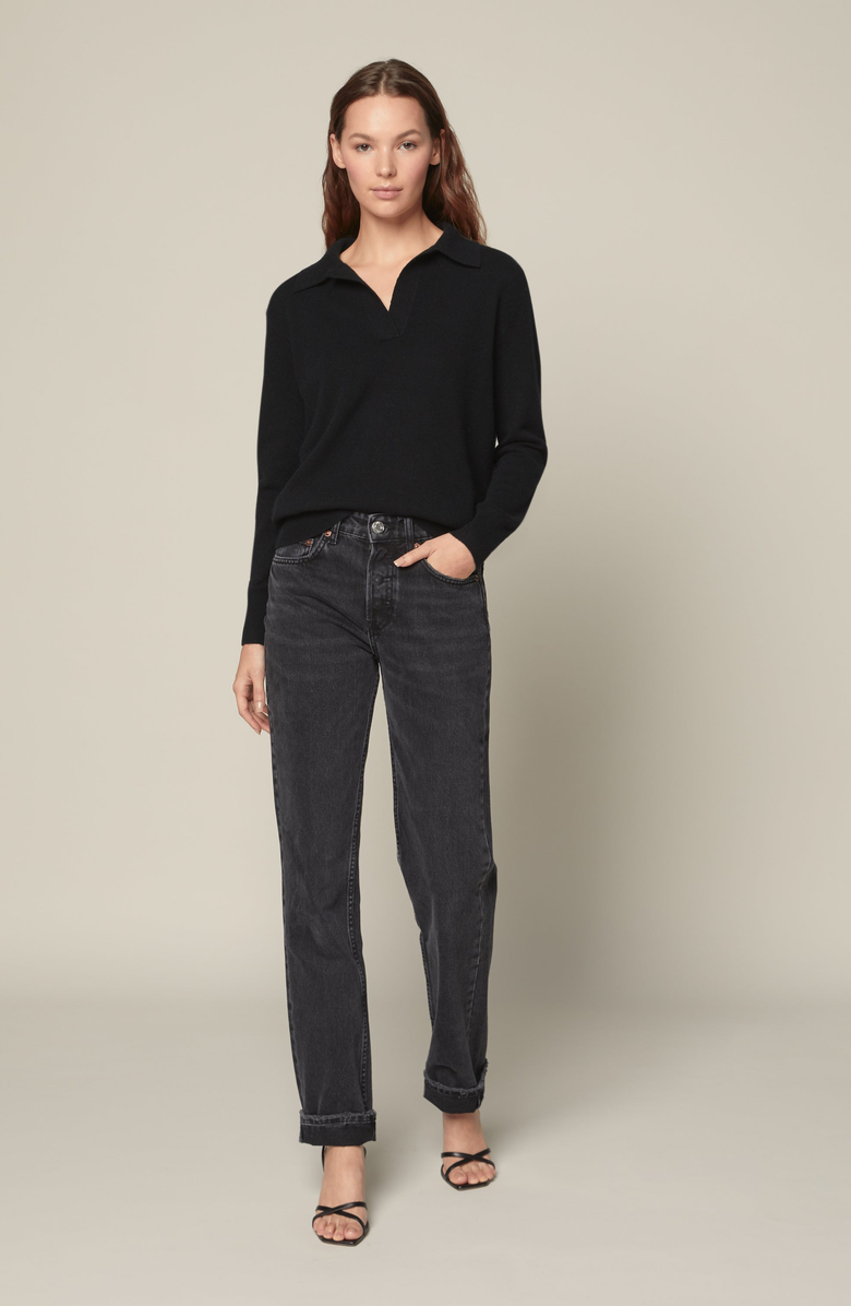 Italic Camila Airy Cashmere Collared Sweater, Main, color,