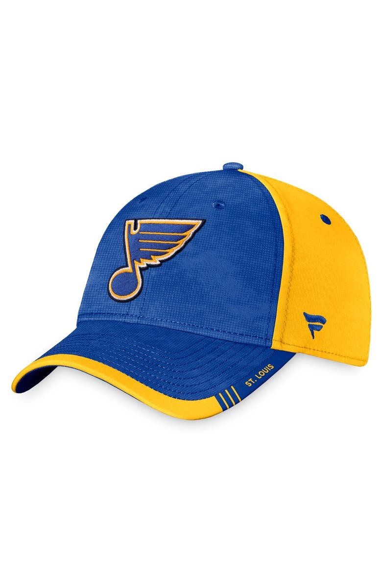 FANATICS Men's Fanatics Branded Blue/Gold St. Louis Blues Authentic Pro Rink Camo Flex Hat, Main, color, 