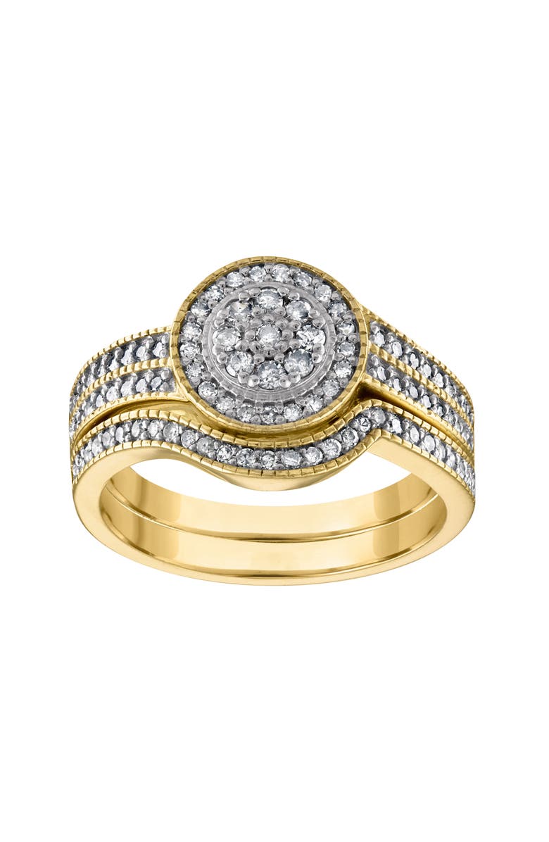 FZN 14K Gold Over Silver Diamond Bridal Ring - 0.56ct., Main, color,
