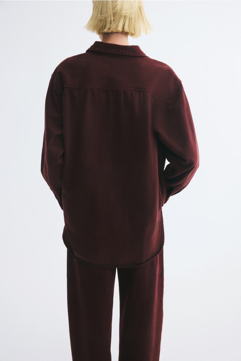 Oversized Denim Shirt, Alternate, color, Burgundy