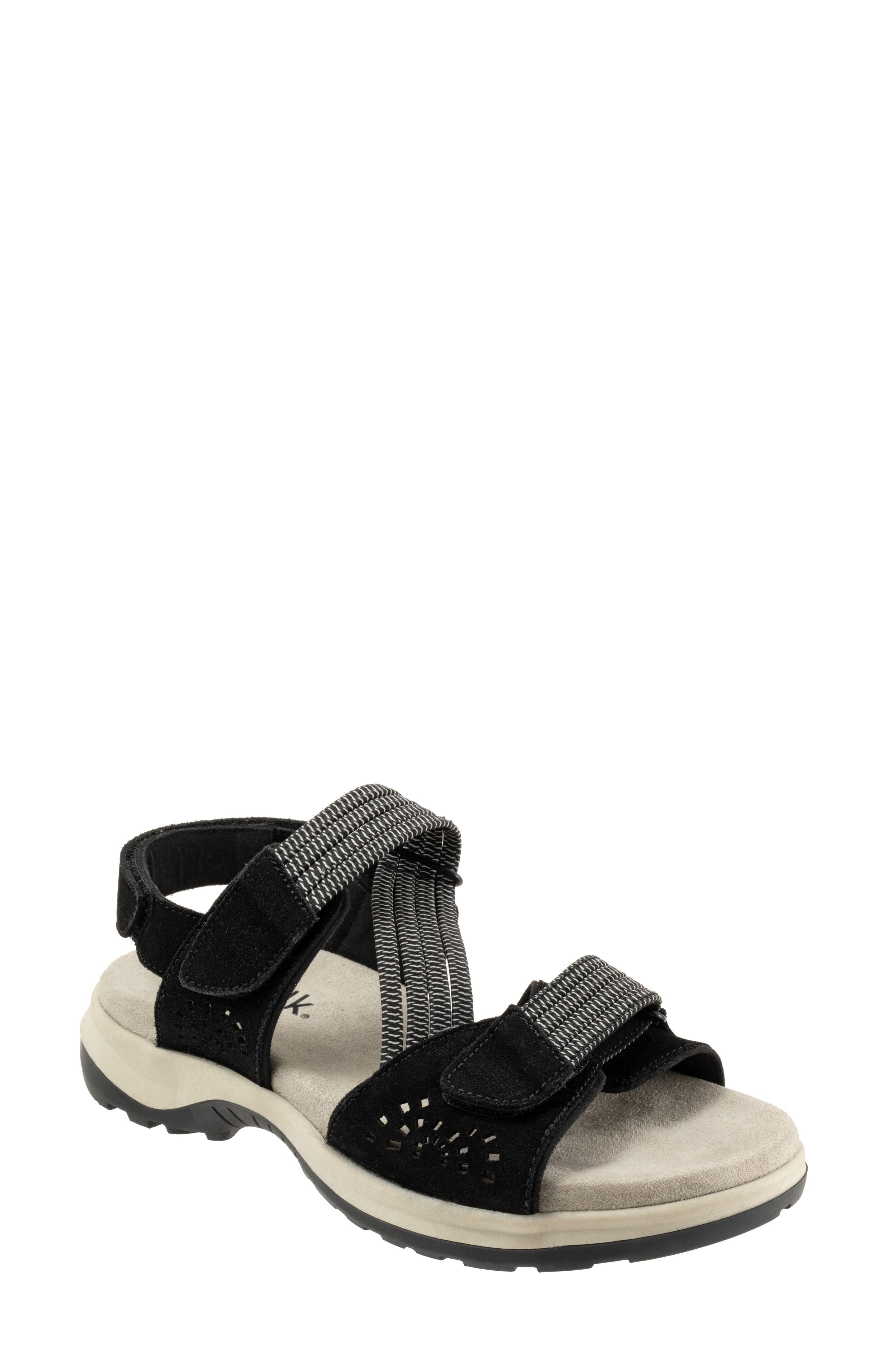 SoftWalk<sup>®</sup> Oahu Slingback Sandal, Main, color, Black Suede