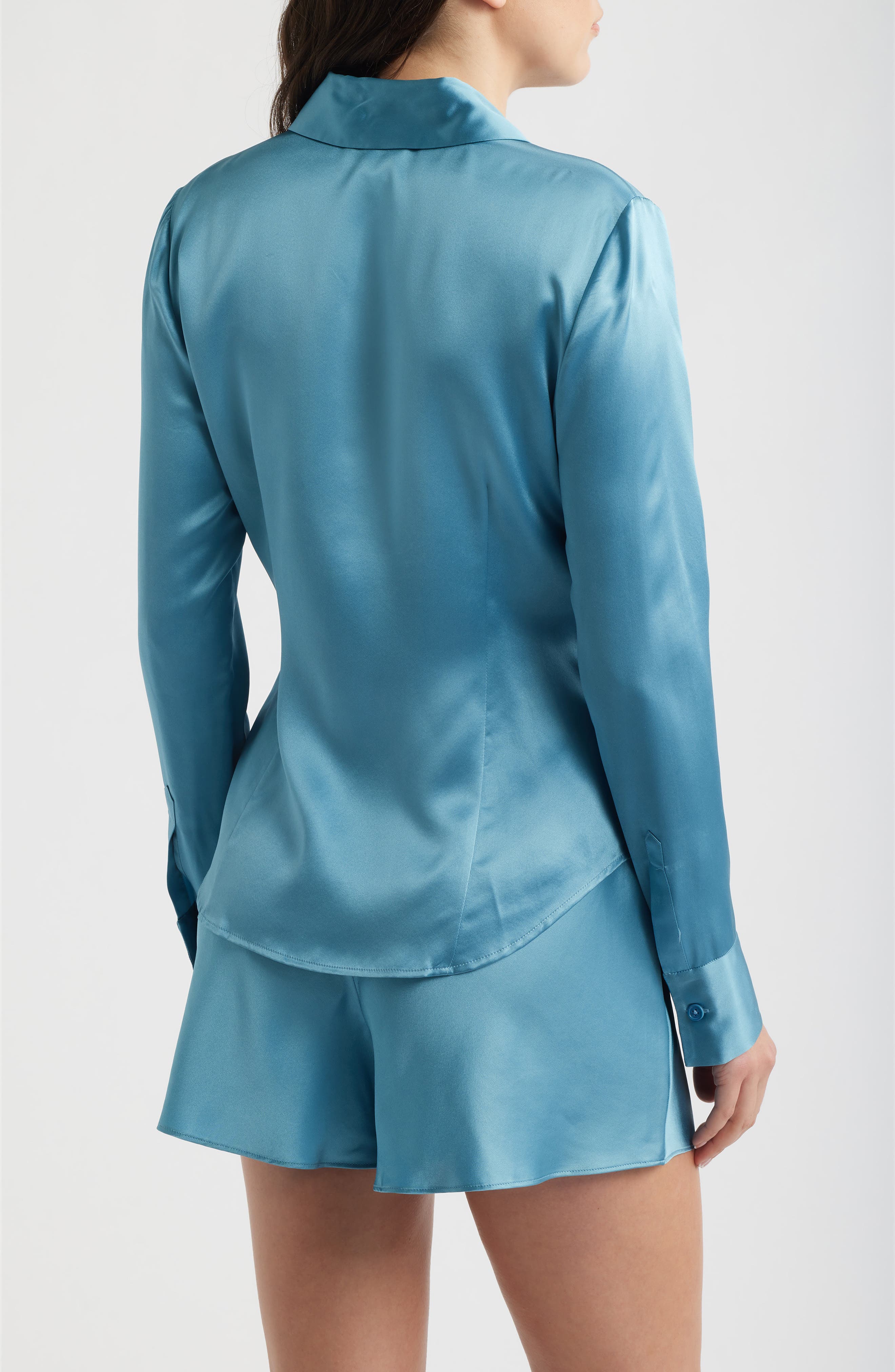 Raya Silk Button-Up Shirt - image 2