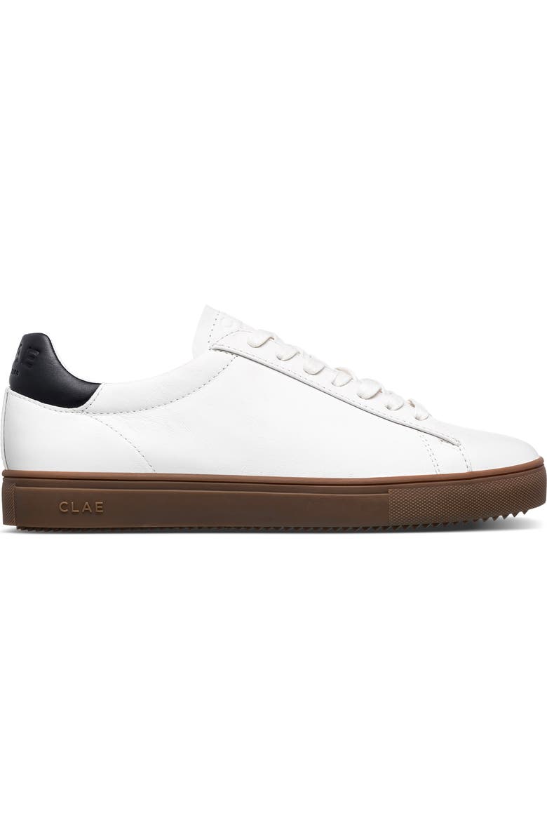 CLAE Bradley Leather Sneaker, Alternate, color, White Black Dark Gum
