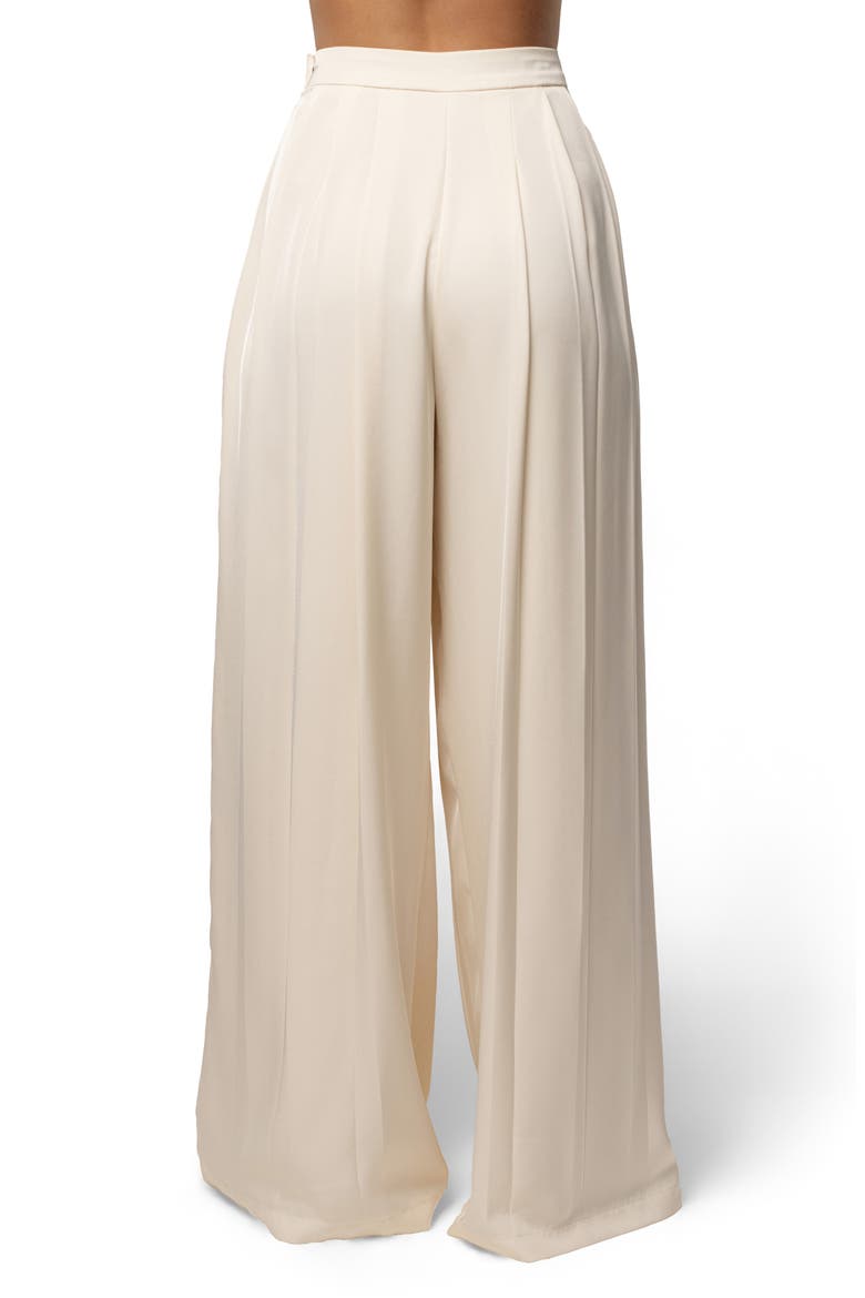 Clara Pleated Wide Leg Trousers, Alternate, color, CREAM