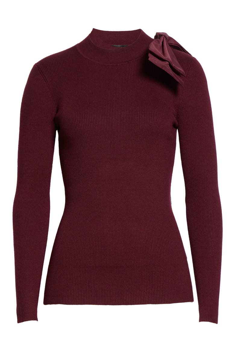 Ambher Mock Neck Sweater, Alternate, color, OXBLOOD