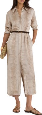 Reiss Sienna Abstract Snakeskin Print Shirtdress
