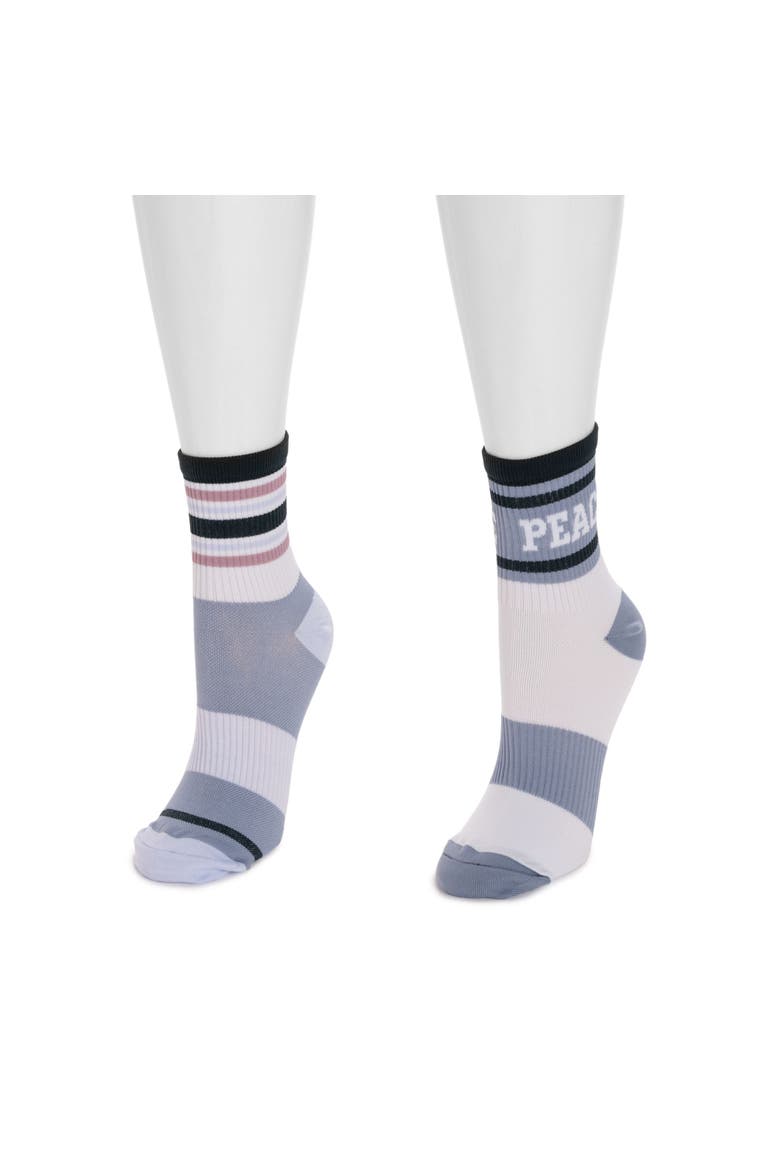 Nylon Quarter Crew Compression Socks 2 Pair Pack, Alternate, color, Blue Pack