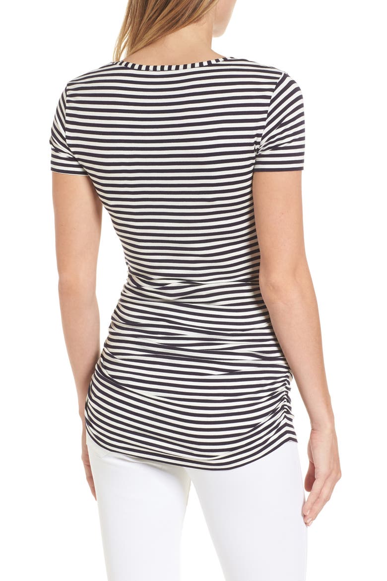 Jenna Maternity Top, Alternate, color, NAVY/OFF WHITE