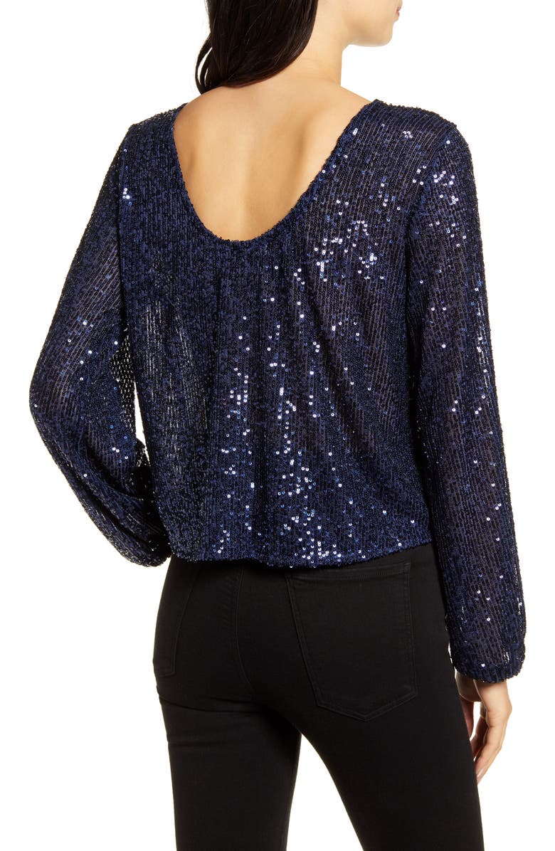 Chelsea28 Sequin Long Sleeve Top, Alternate, color,