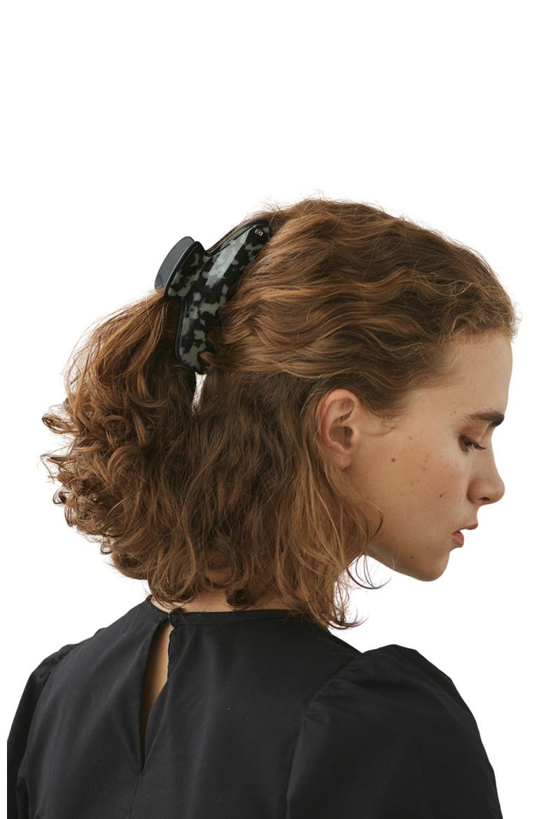 Vincenne large acetate hair clip, Alternate, color, grey