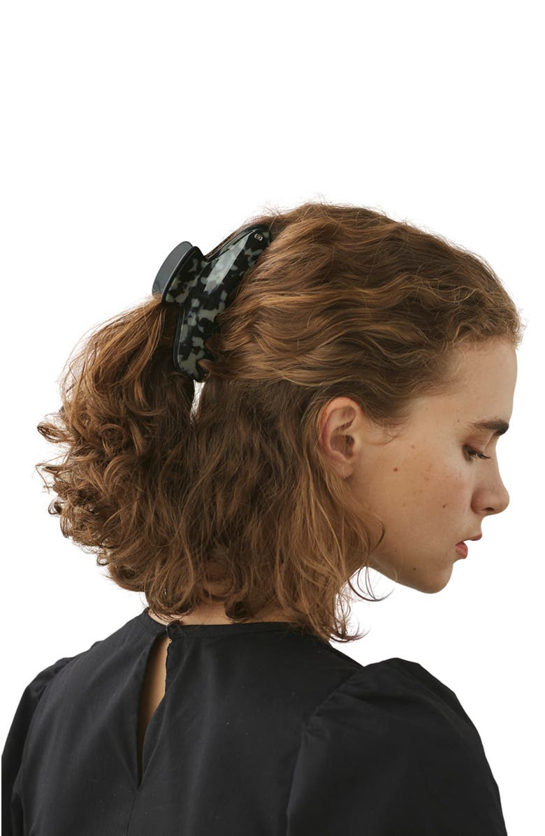 Alexandre de Paris Vincenne large acetate hair clip, Alternate, color, Grey