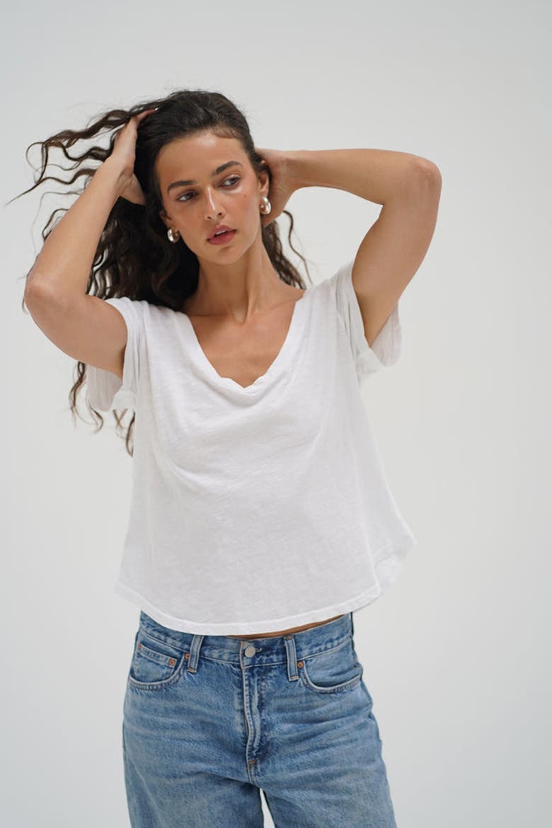 Kaden Cotton V Neck, Alternate, color, White