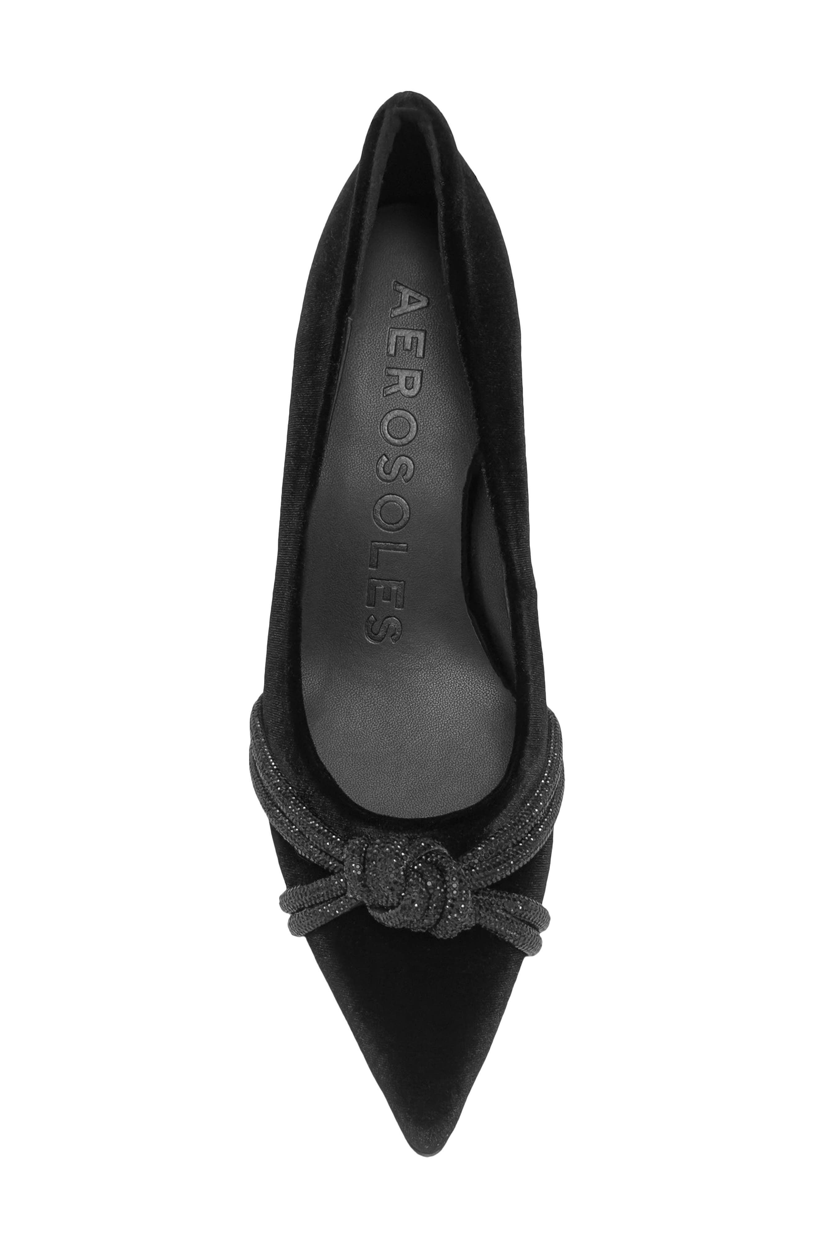 Aerosoles Jacey Crystal Embellished Satin Pump, Alternate, color, Black Velvet