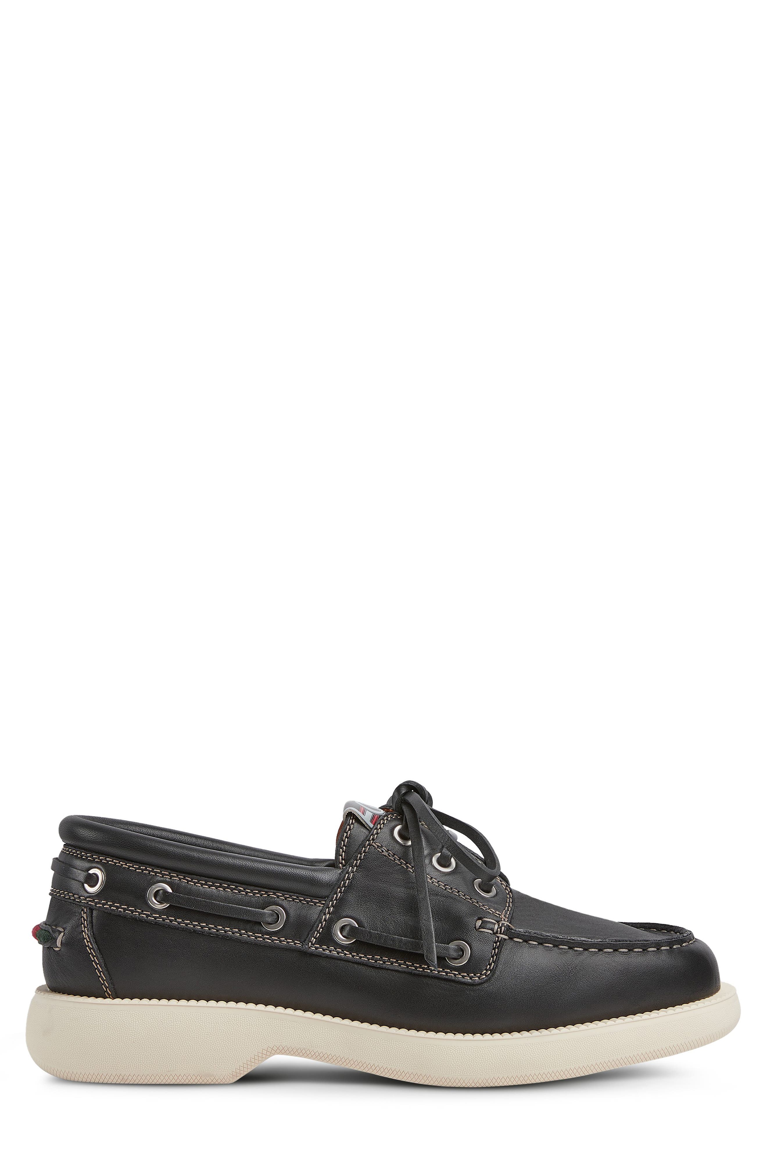 Gucci Kaveh Boat Shoe, Alternate, color, Black