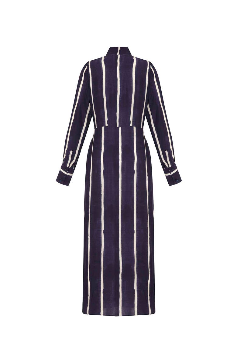 THEO The Label Selena Stripe Draped Shirtdress, Alternate, color, Future Dusk