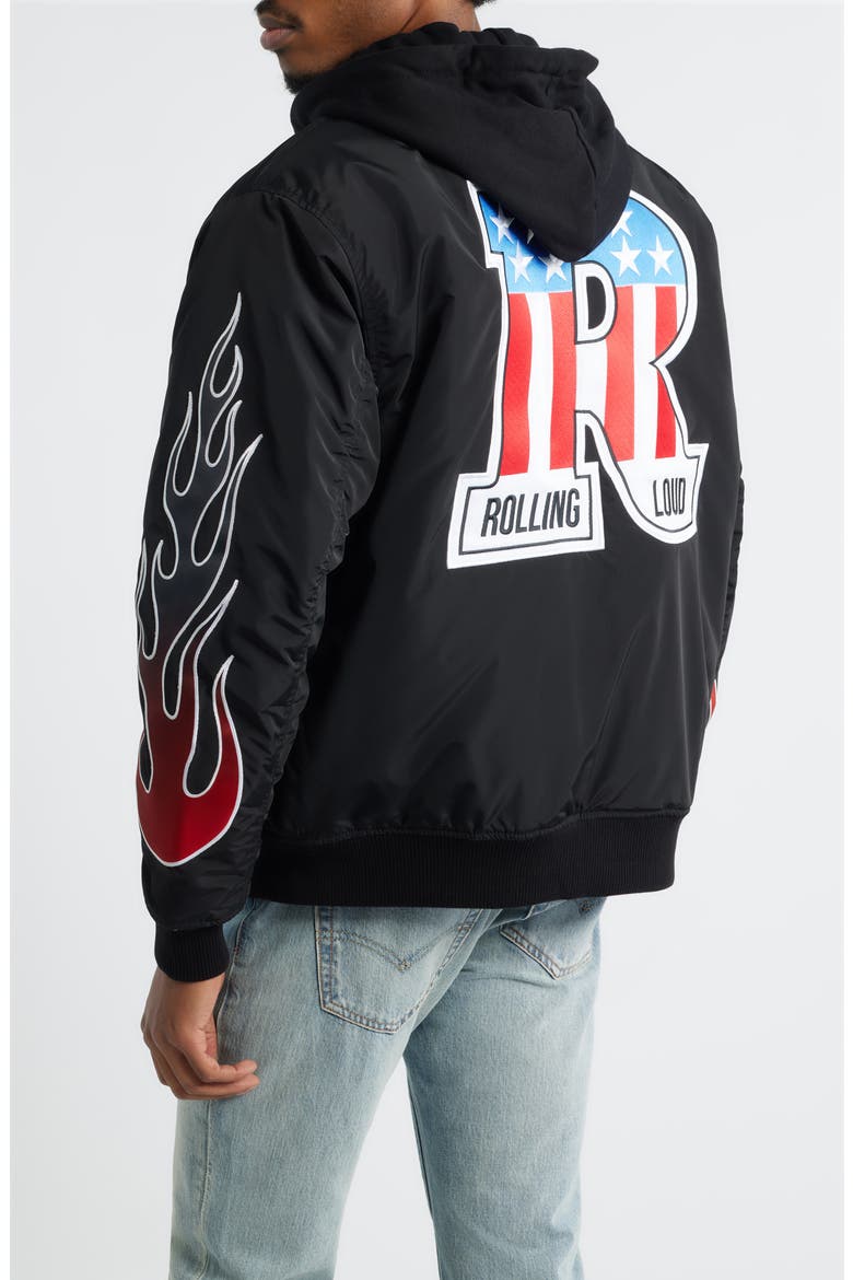 Starting Line Flight Jacket, Alternate, color, BLACK