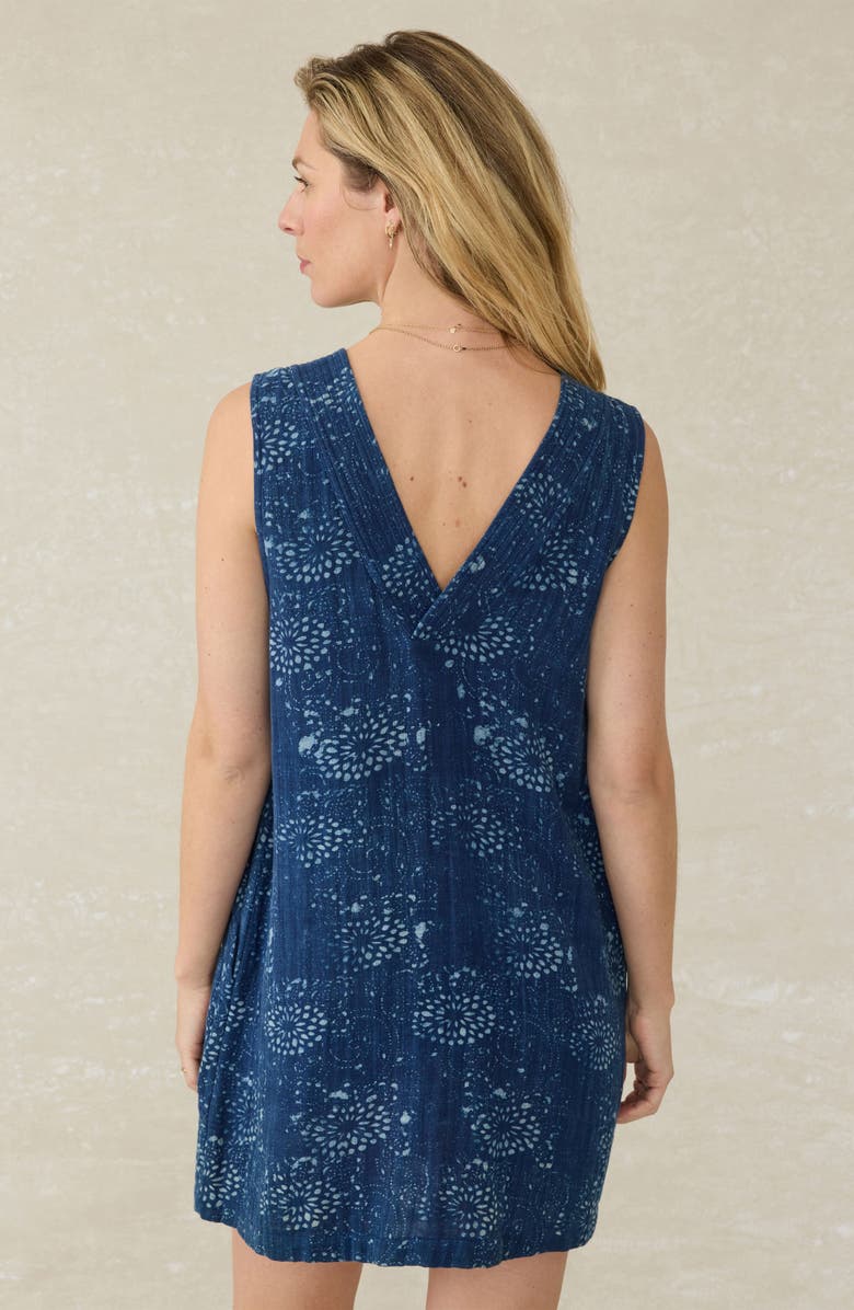 Faherty Azure Sleeveless Organic Cotton Minidress, Alternate, color, Indigo Isle Print