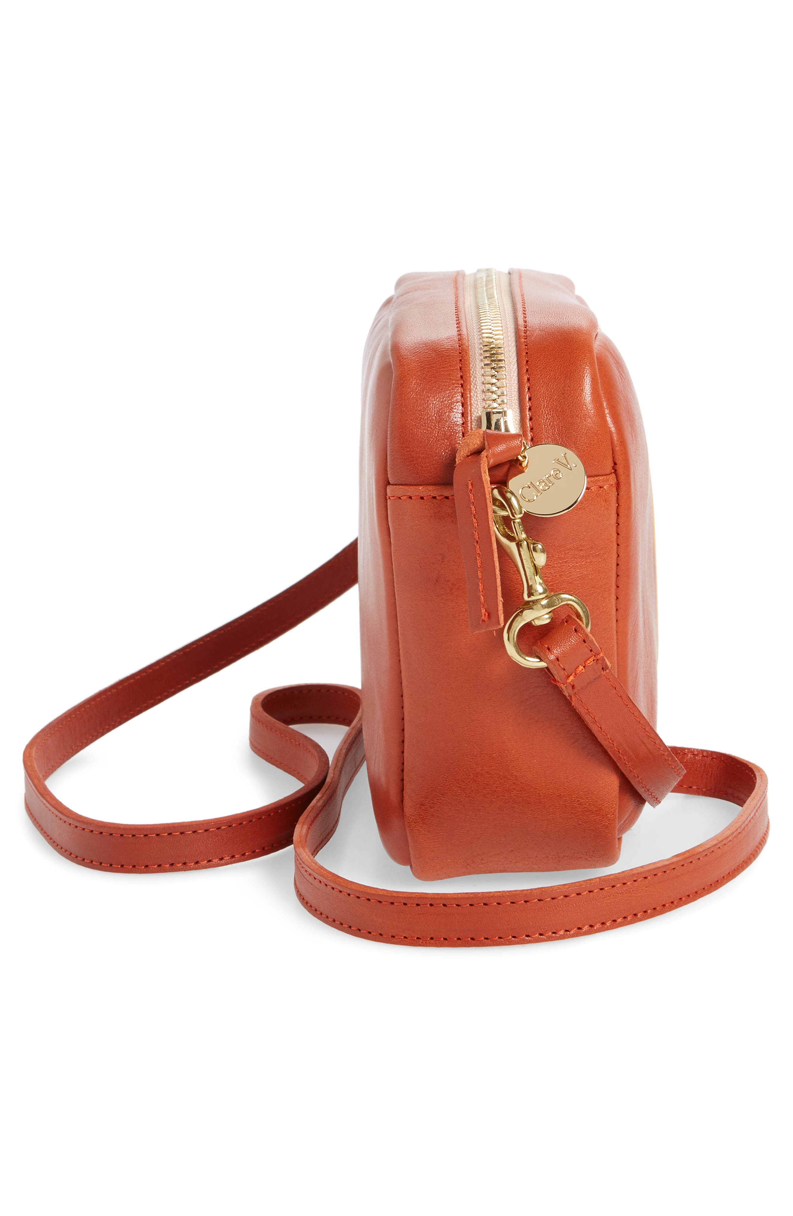 Clare V. Midi Leather Crossbody Bag, Alternate, color, 