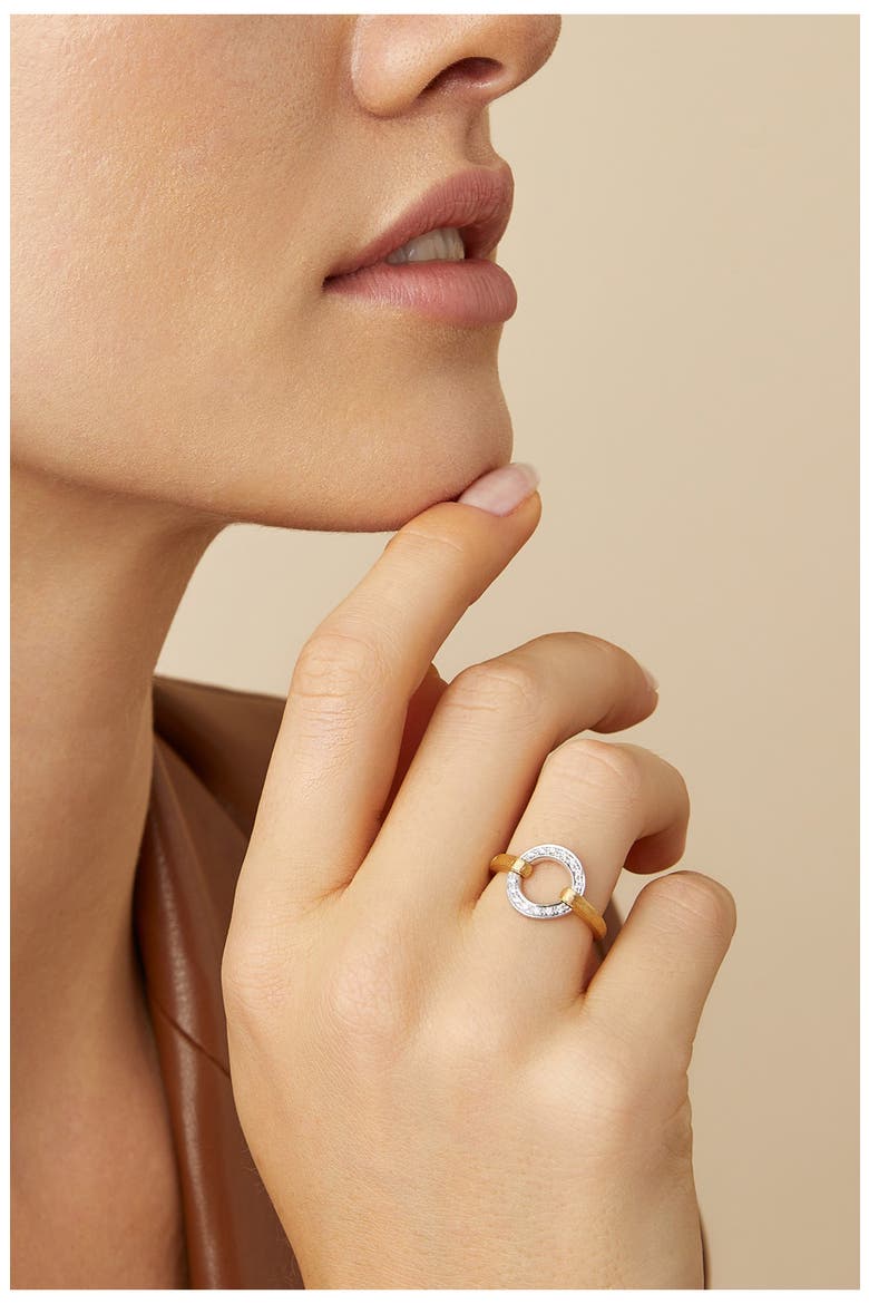Jaipur Open Circle Pavé Diamond Ring, Alternate, color, YELLOW GOLD