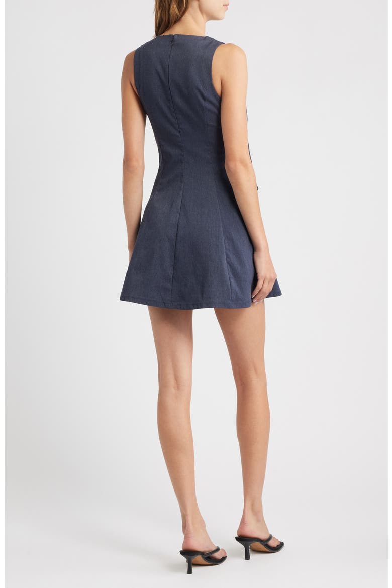 Deni Tie Front Fit & Flare Minidress, Alternate, color, BLUE