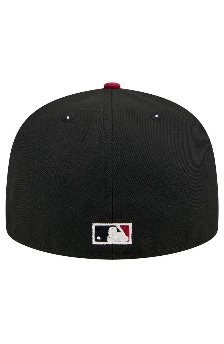 New Era Men's New Era Black Philadelphia Phillies Shadow Stitch 59FIFTY Fitted Hat, Alternate, color,