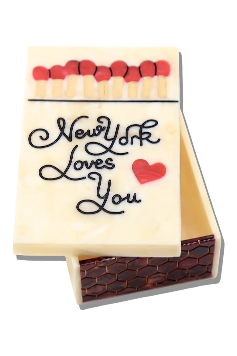New York Loves You Hand-Painted Tray, Alternate, color, CREAM