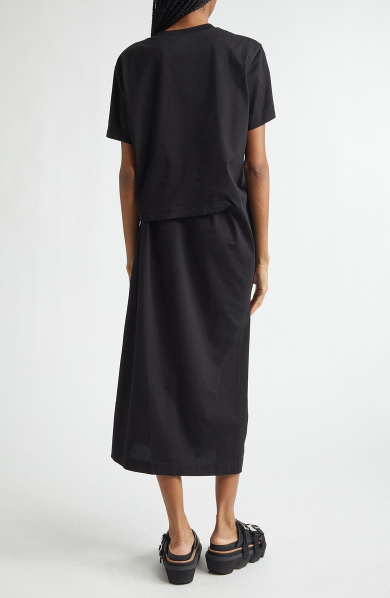 Sacai Cotton Jersey Dress, Alternate, color, Black