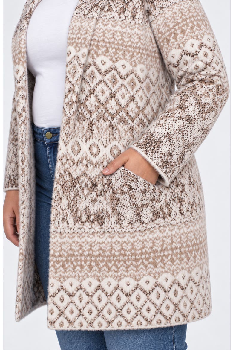 Open Front Sweater Coat, Alternate, color, OTML WHT SHB MX