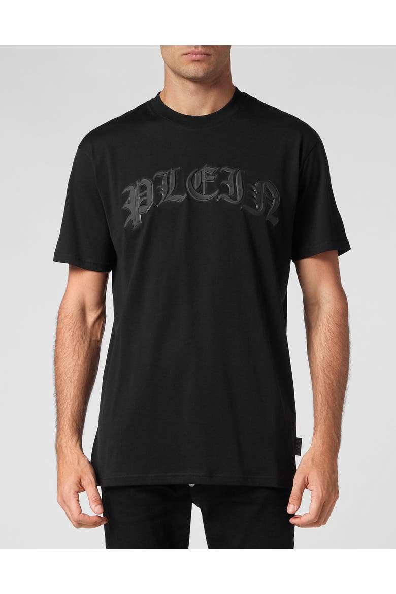 T-Shirt Round Neck Ss Gothic Plein Men, Main, color, black/black