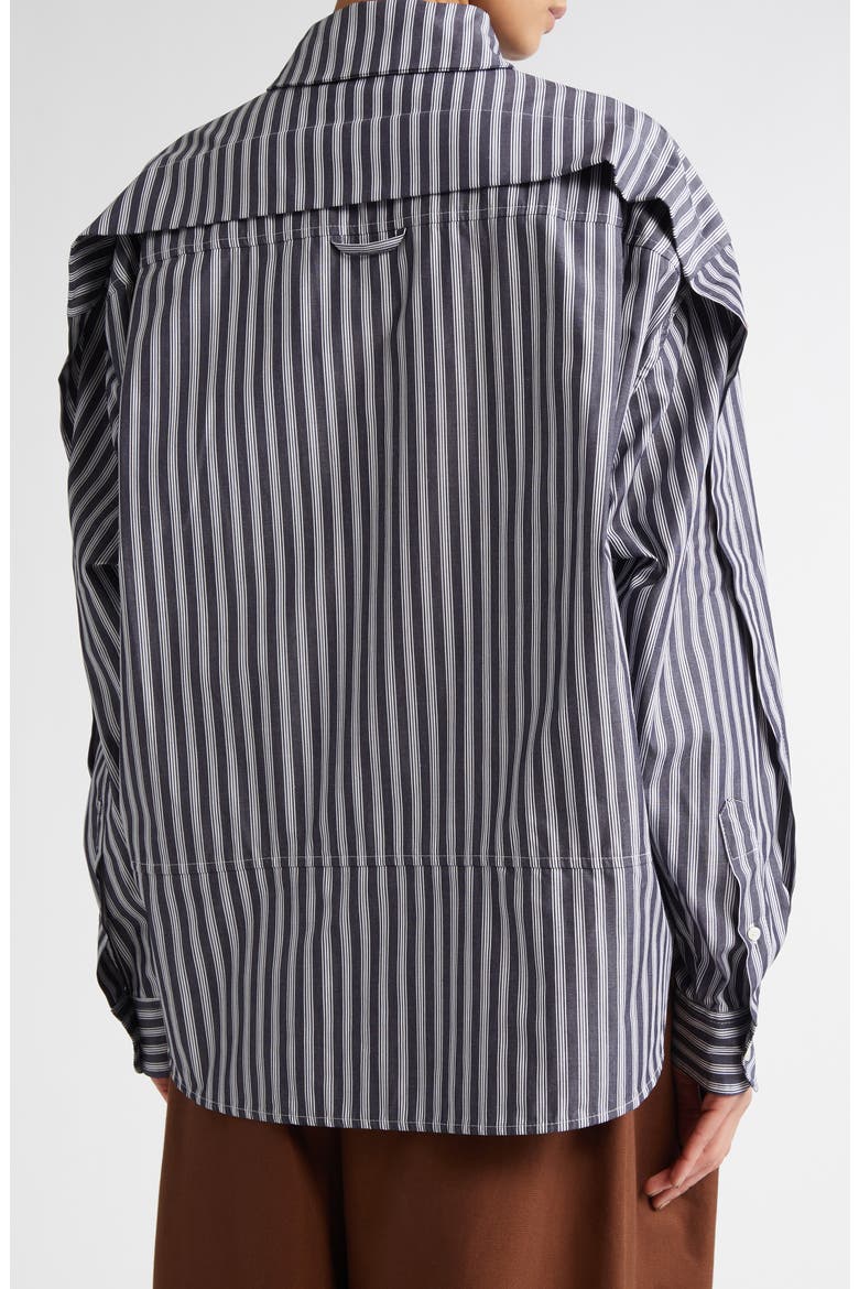 Boule Tie Neck Button-Up Shirt, Alternate, color, BLACK/ WHITE