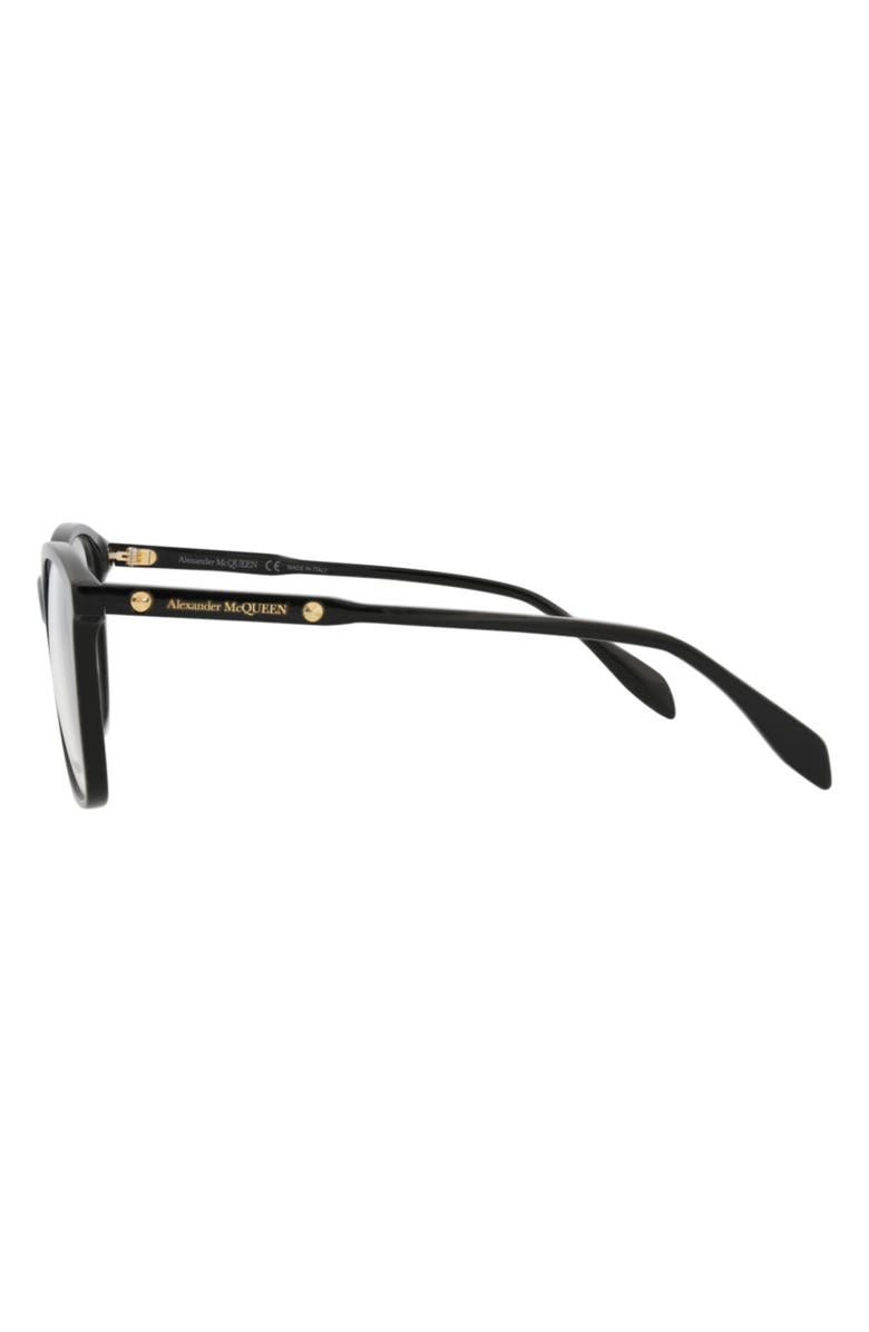 McQueen 54mm Square Optical Glasses, Alternate, color, Black Black Transparent