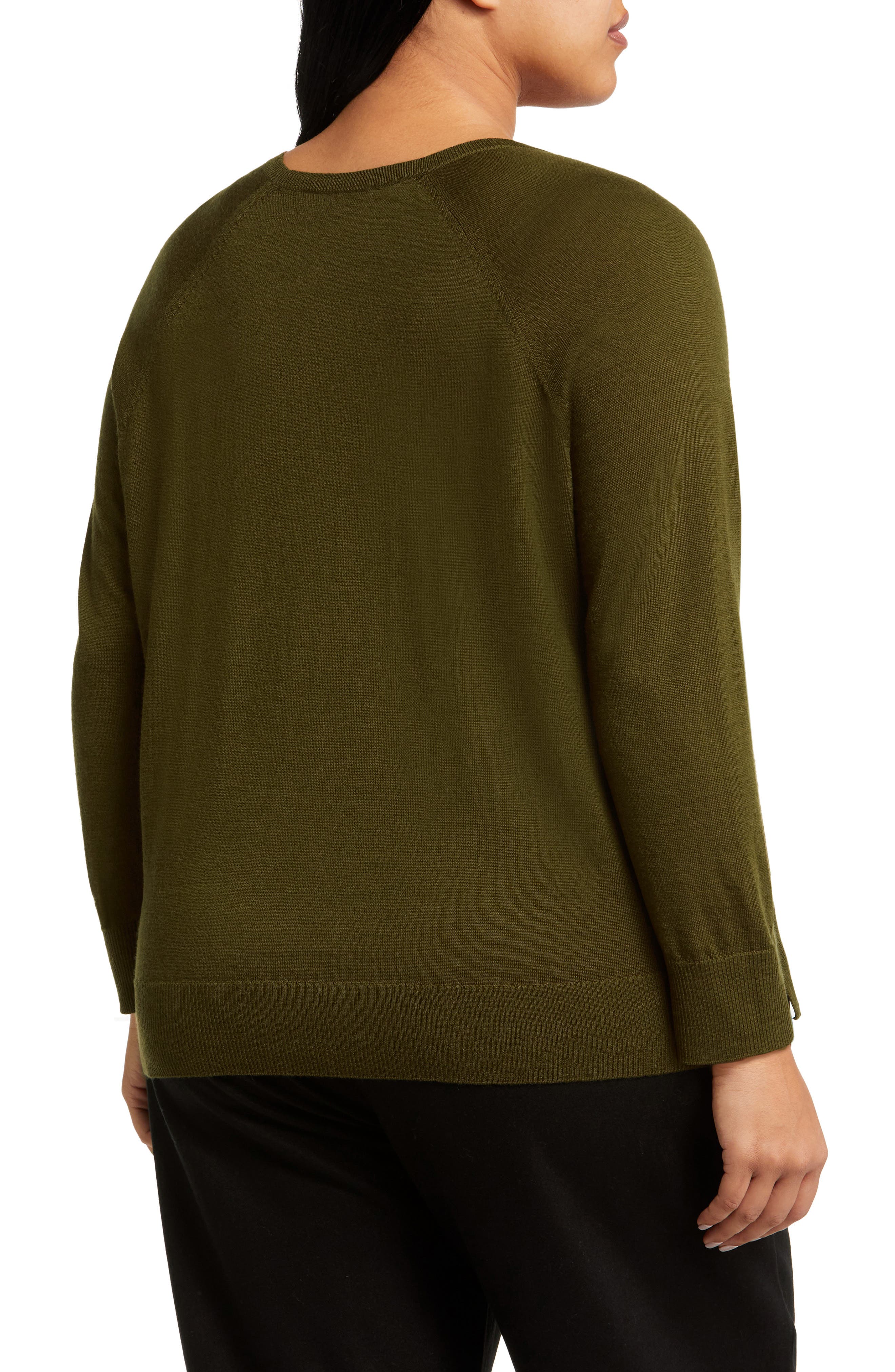 Raglan Sleeve Merino Wool Jersey Sweater - image 2